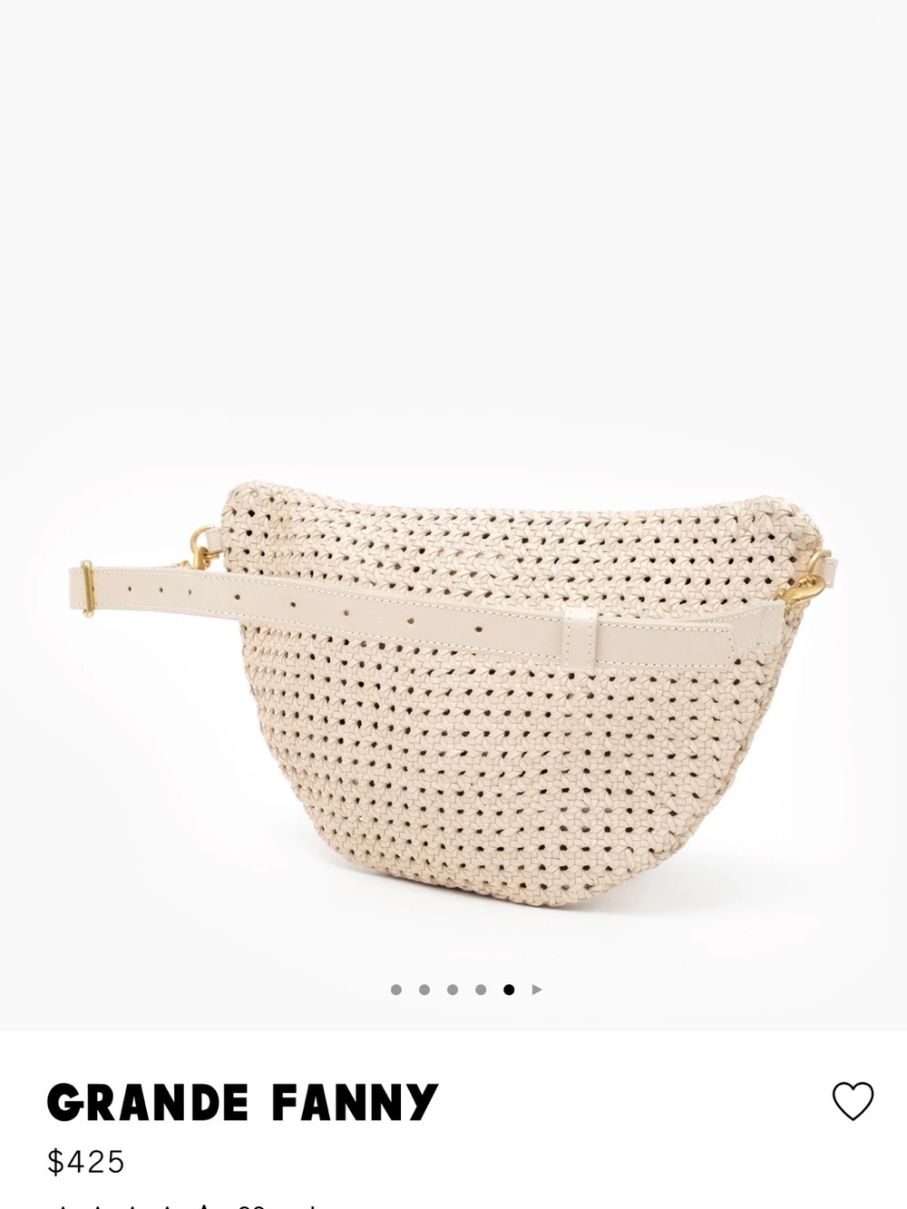 Clare V. Grande Fanny Cream Rattan Crossbody Bag - Picture 3 of 6